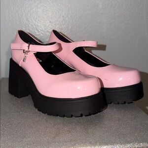Soda Pink Platform Mary Jane Shoes